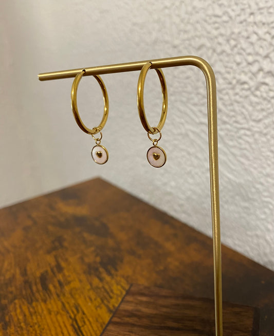 Earrings round Heart
